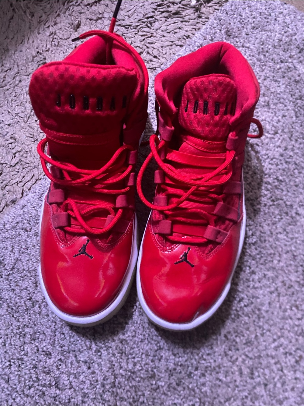 Jordan Kids' Red High-Top Sneakers with Black Jumpman